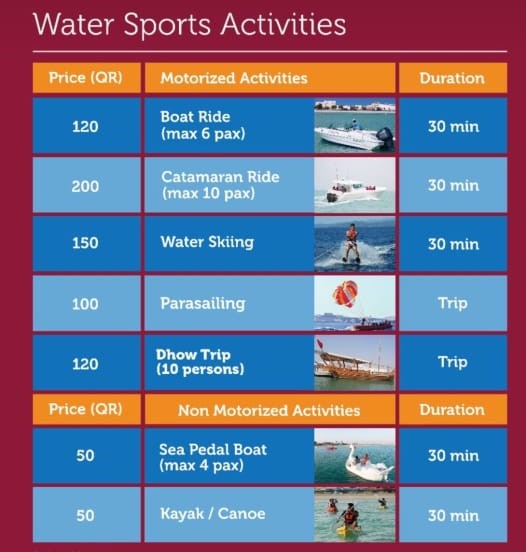 water sport activities katara beach